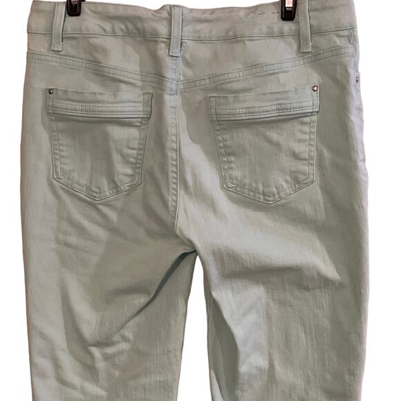 Bandolino Women's Mandie Capri Button Zip Side Slit Snap Spring Pastel Blue S 8 - Picture 16 of 16